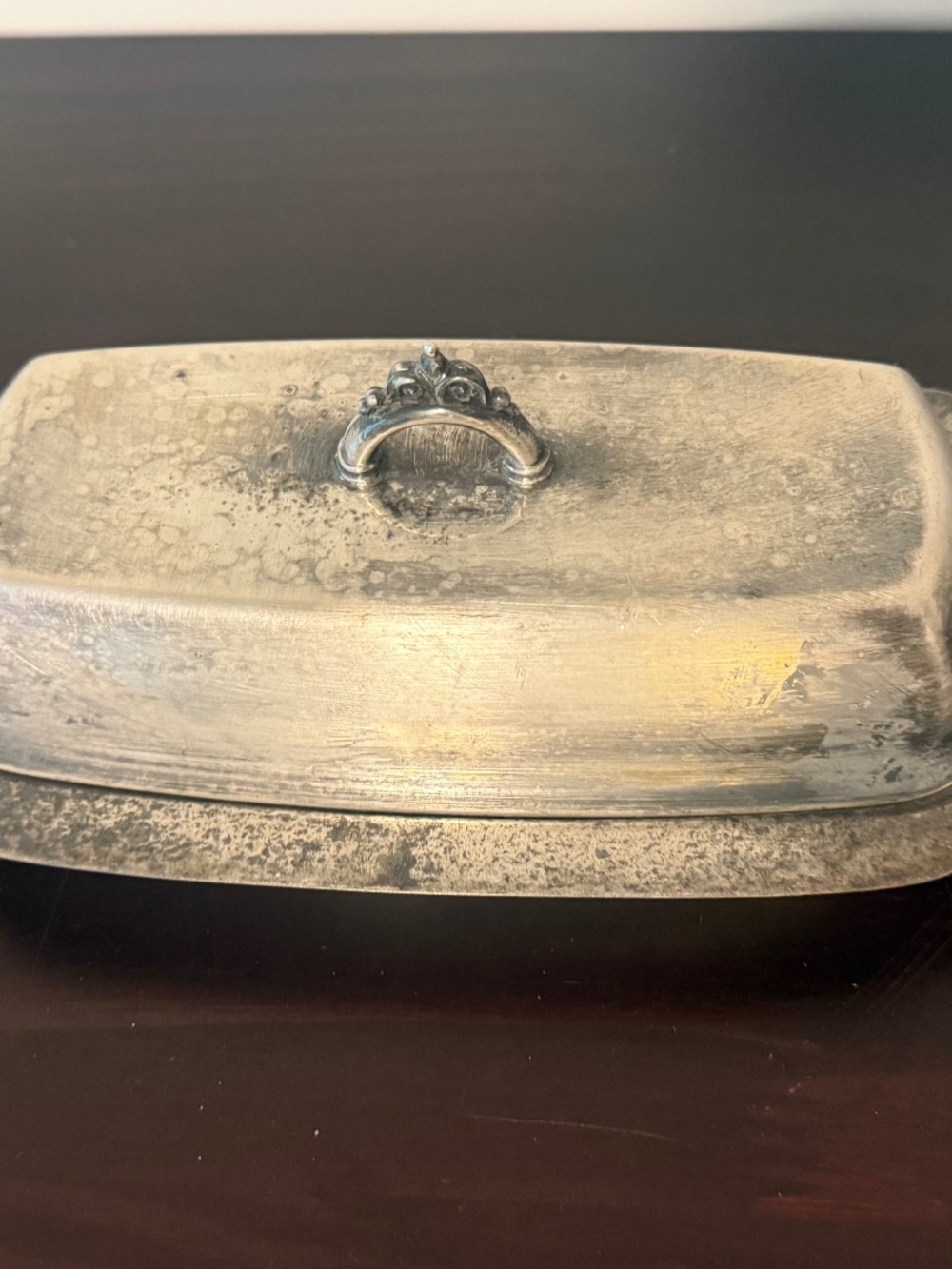 Vintage Ornate Silver-Plated Covered Butter Dish